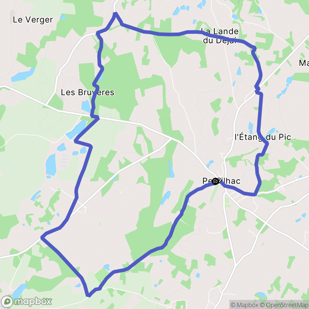 Peyrilhac : carte du parcours de randonnée - France