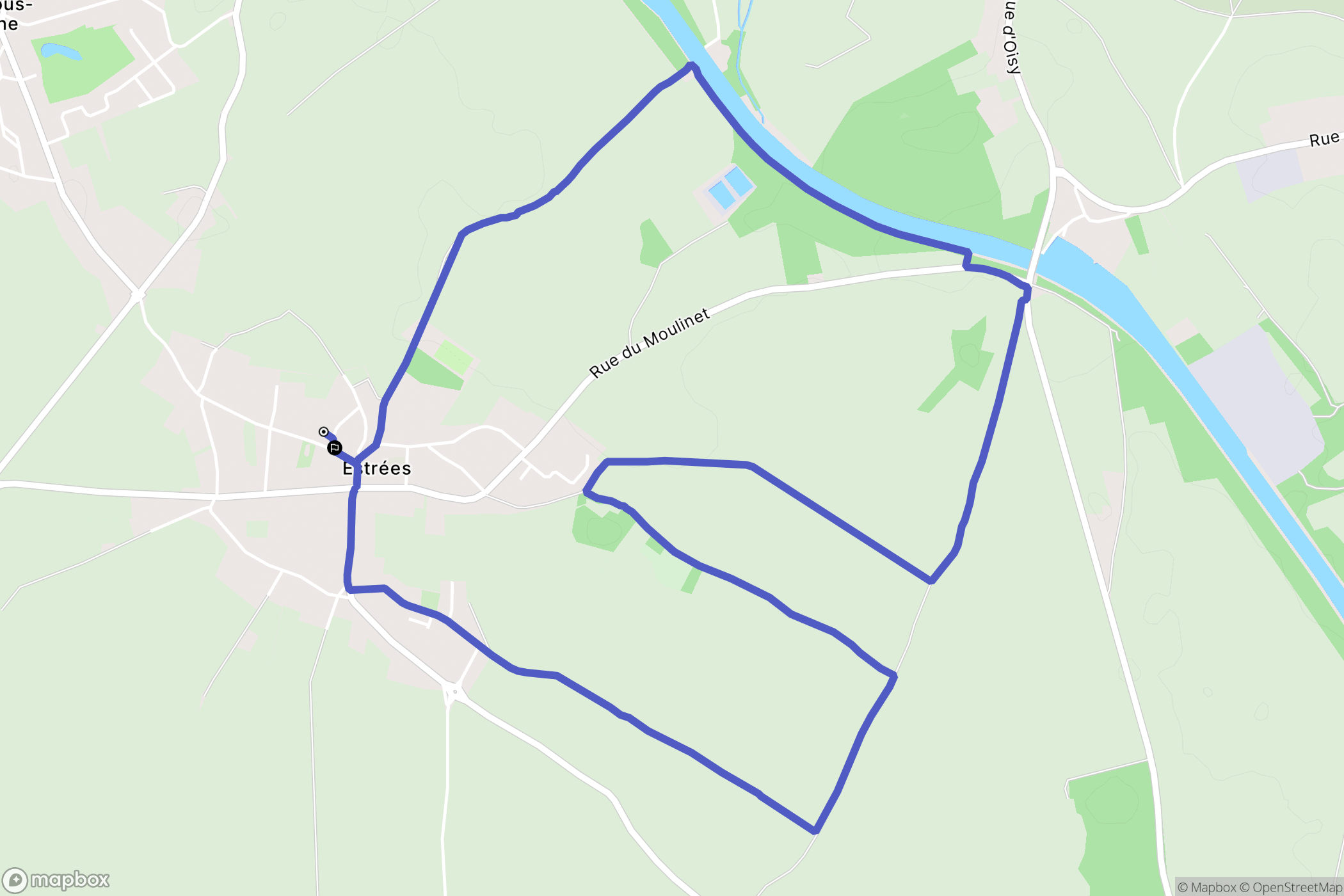 Estrées : carte du parcours de randonnée - France