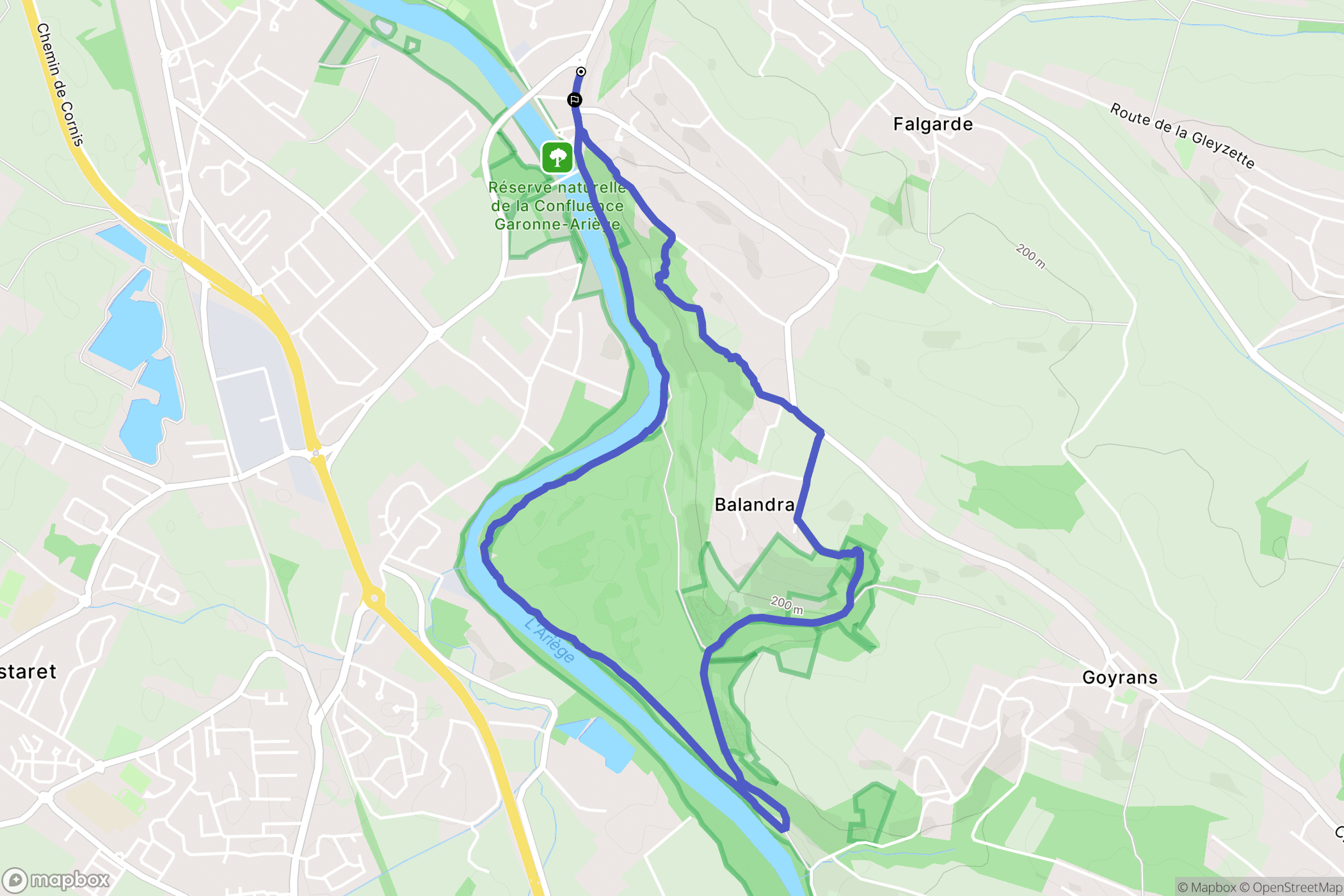 Lacroix-Falgarde : carte du parcours de randonnée - France