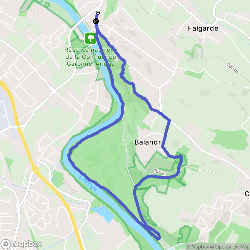 Lacroix-Falgarde : carte du parcours de randonnée - France