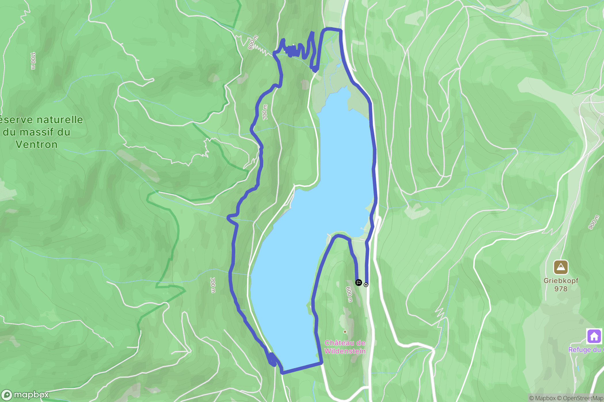 Kruth : carte du parcours de randonnée - France
