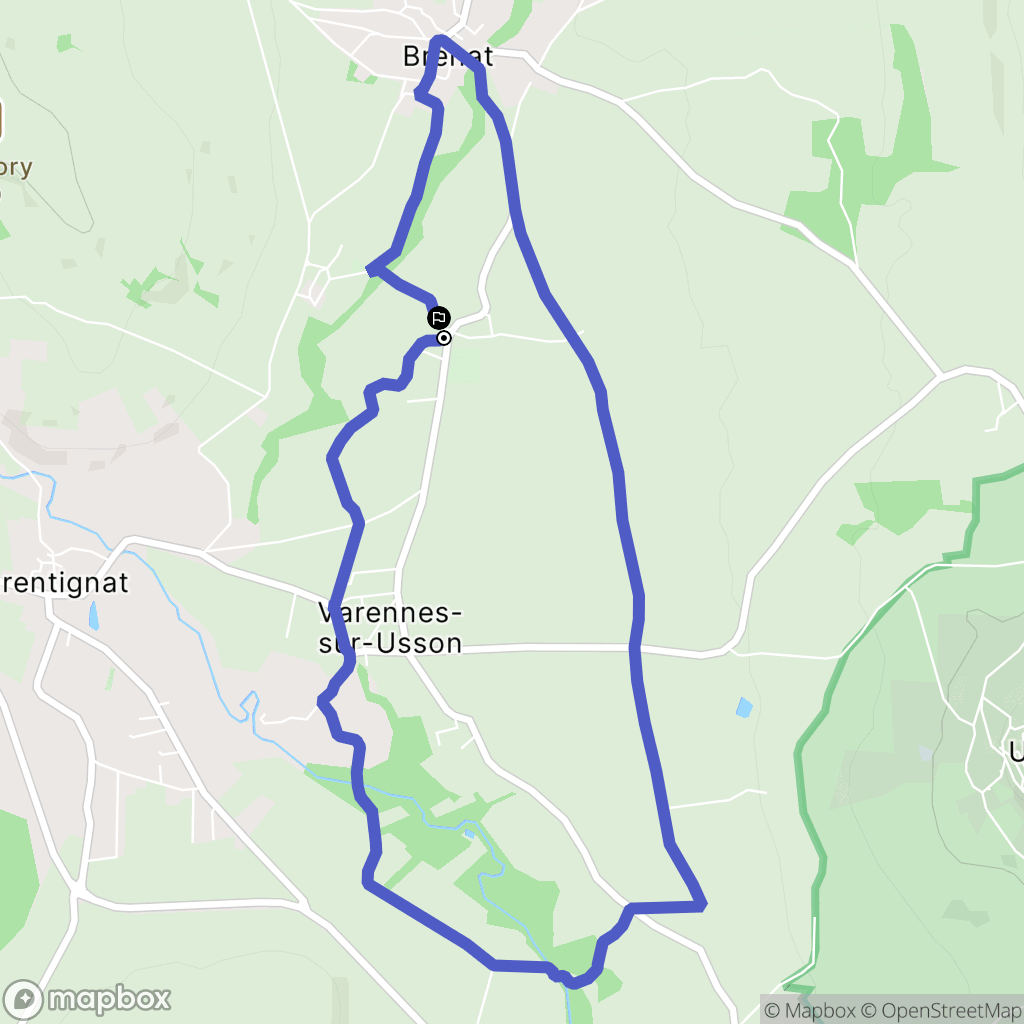 Brenat : carte du parcours de randonnée - France