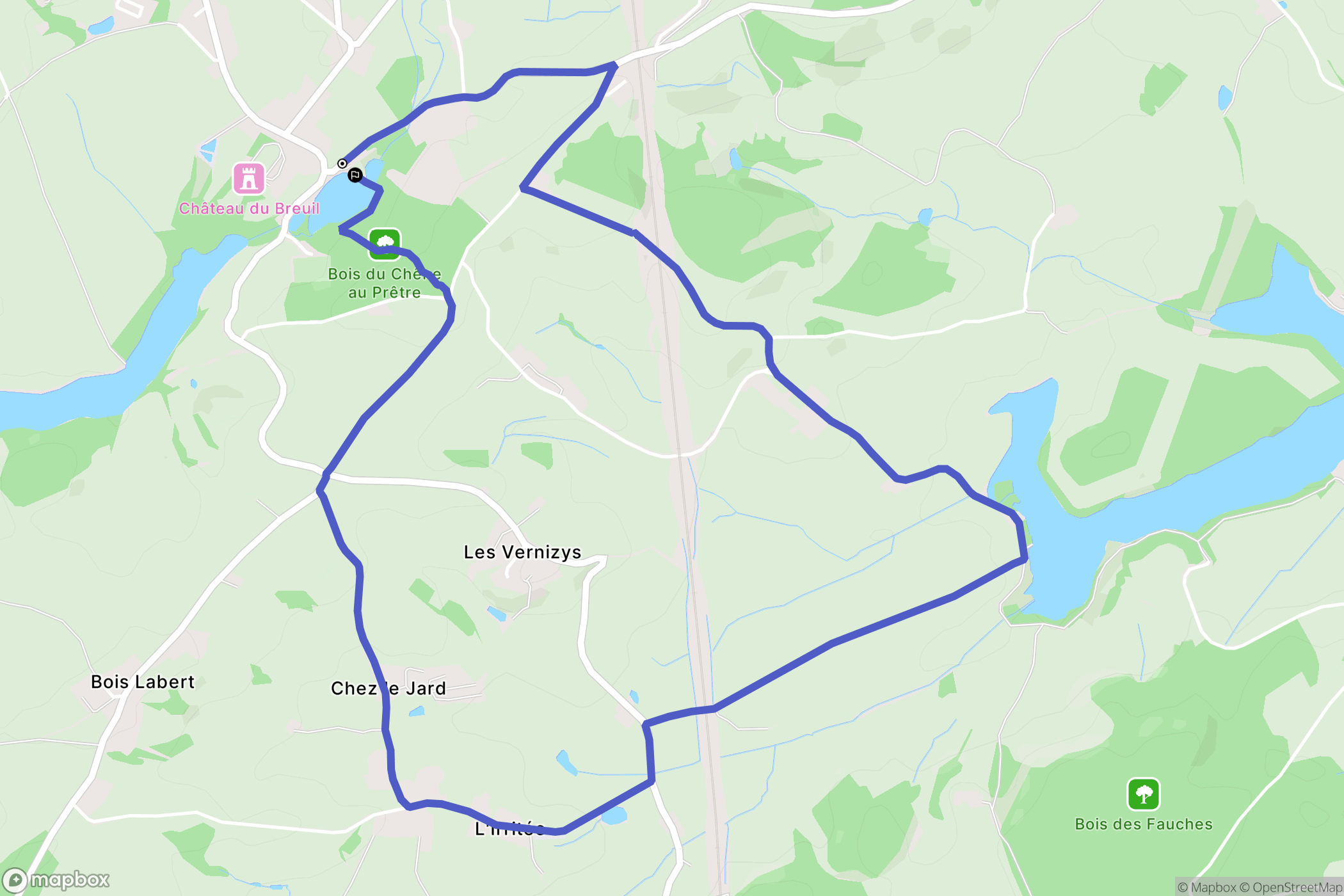 Le Breuil : carte du parcours de randonnée - France