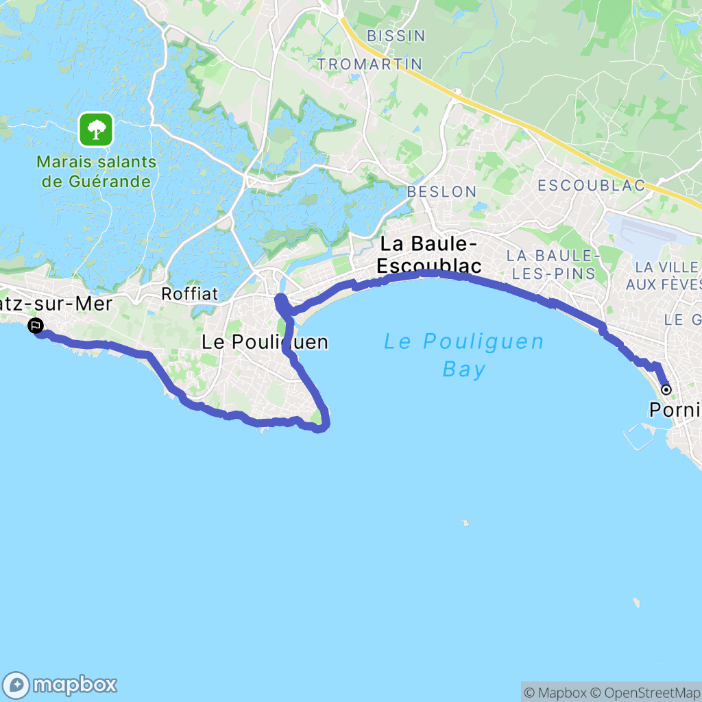 Pornichet : carte du parcours de randonnée - France