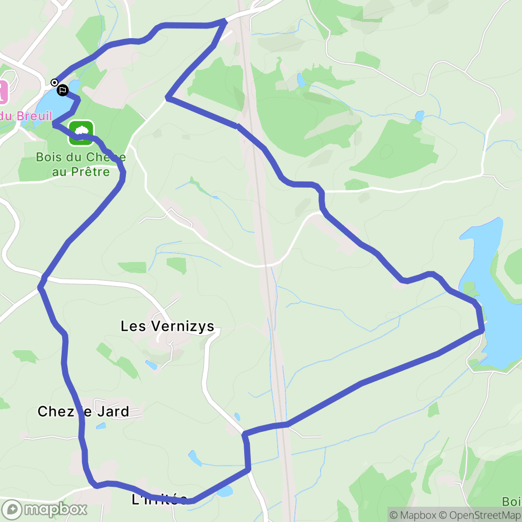Le Breuil : carte du parcours de randonnée - France