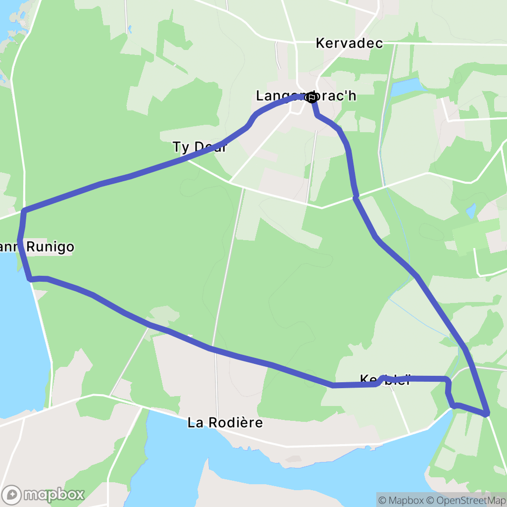 Landaul : carte du parcours de randonnée - France