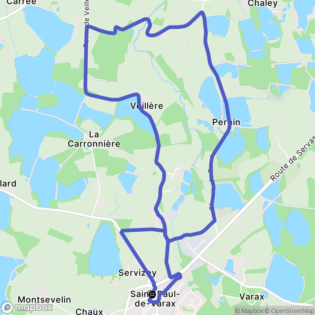 Saint-Paul-de-Varax : carte du parcours de randonnée - France