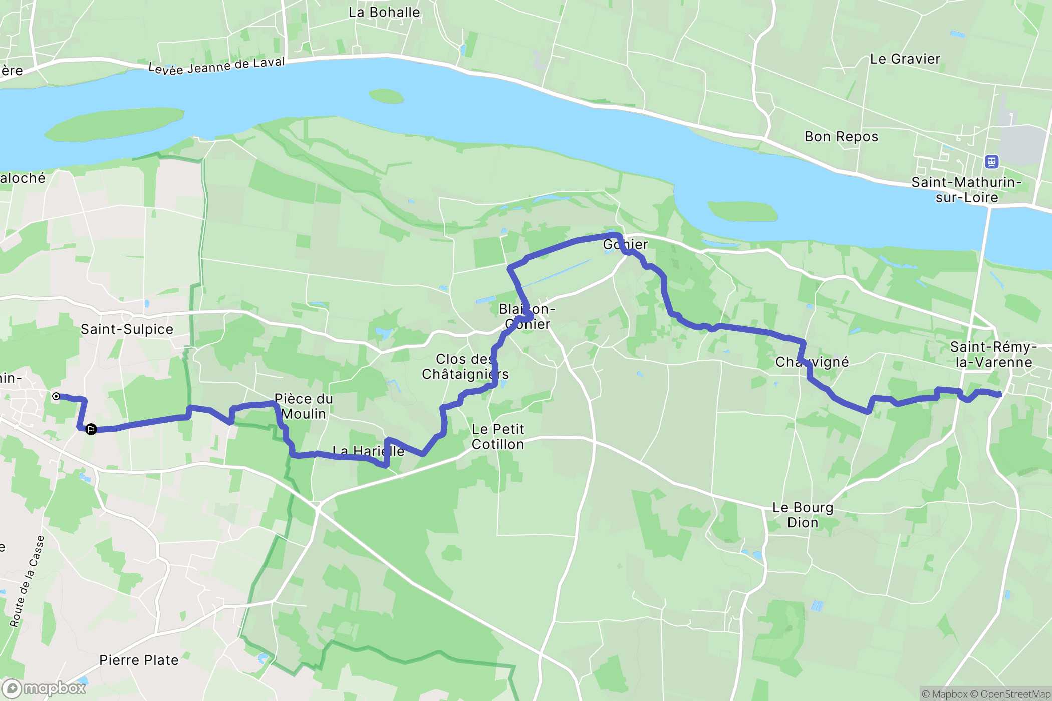 Brissac-Loire-Aubance : carte du parcours de randonnée - France