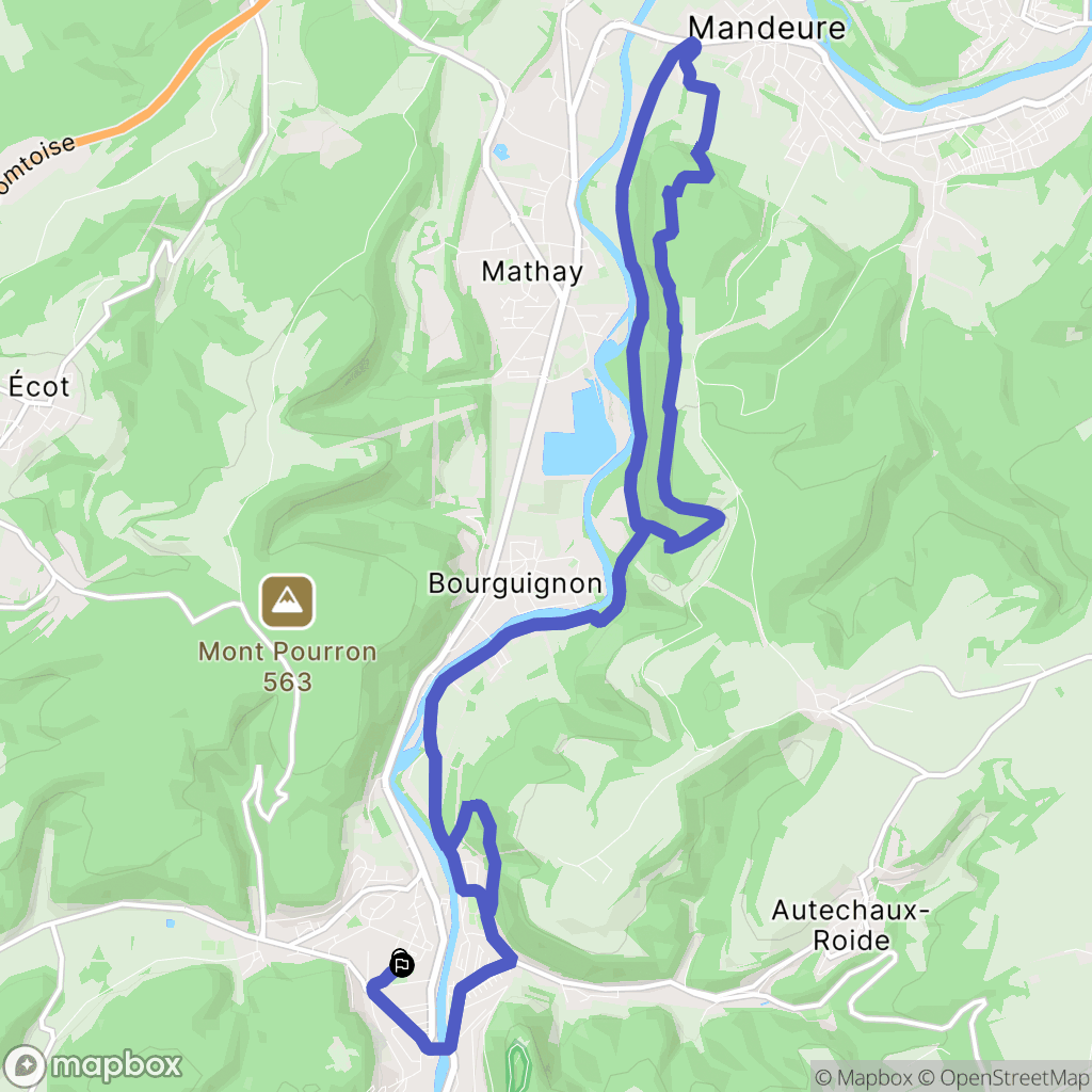 Pont-de-Roide : carte du parcours de randonnée - France