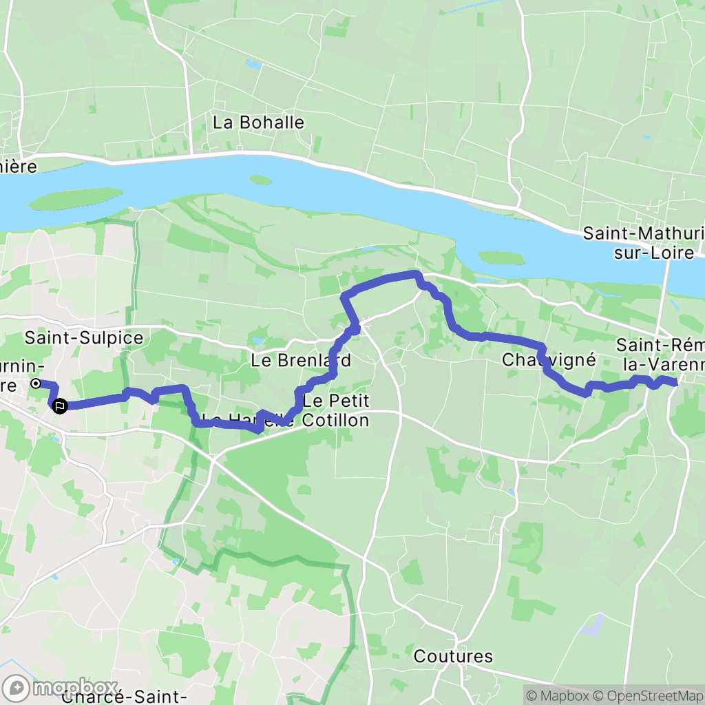 Brissac-Loire-Aubance : carte du parcours de randonnée - France
