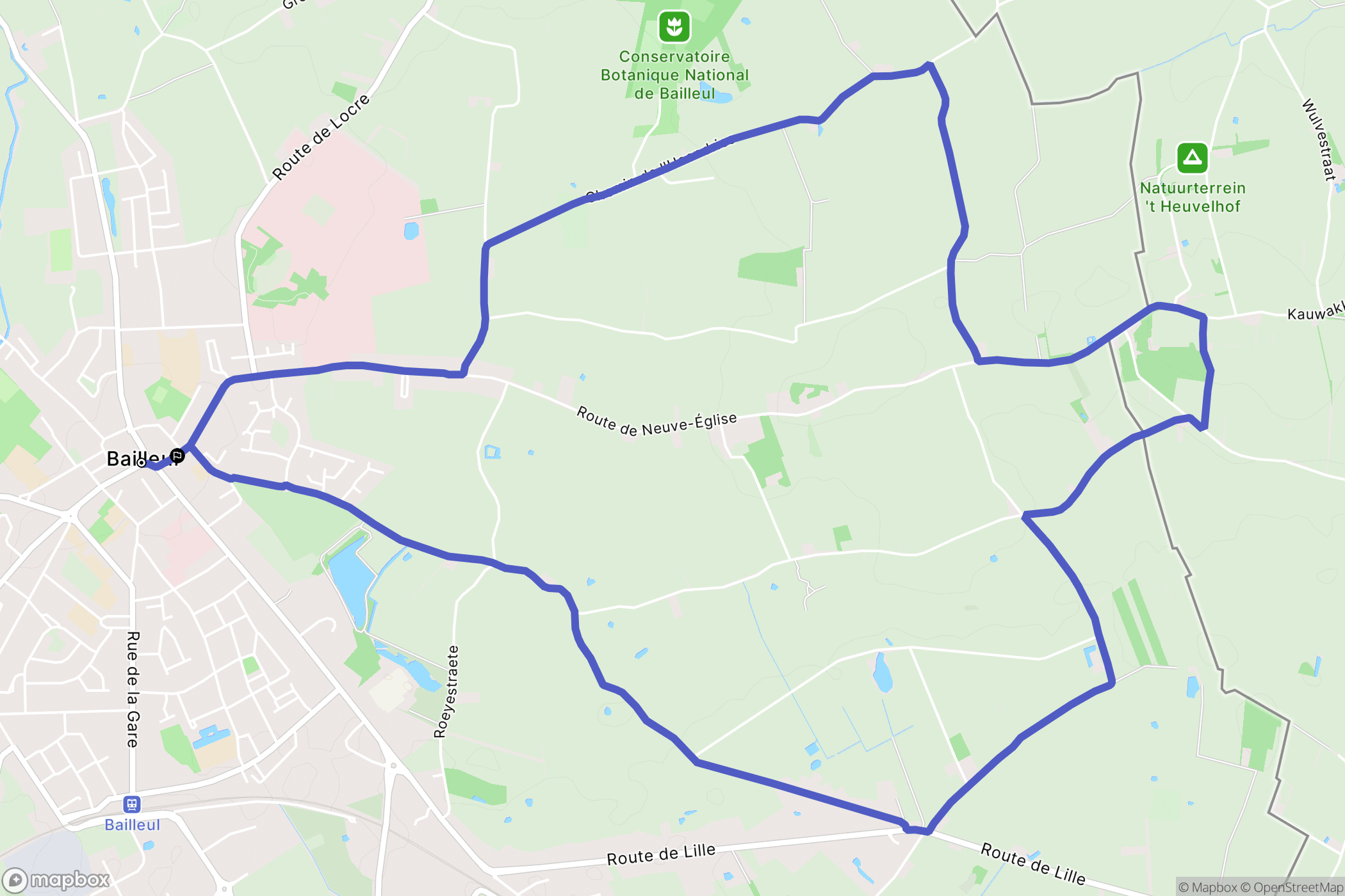 Bailleul : carte du parcours de randonnée - France