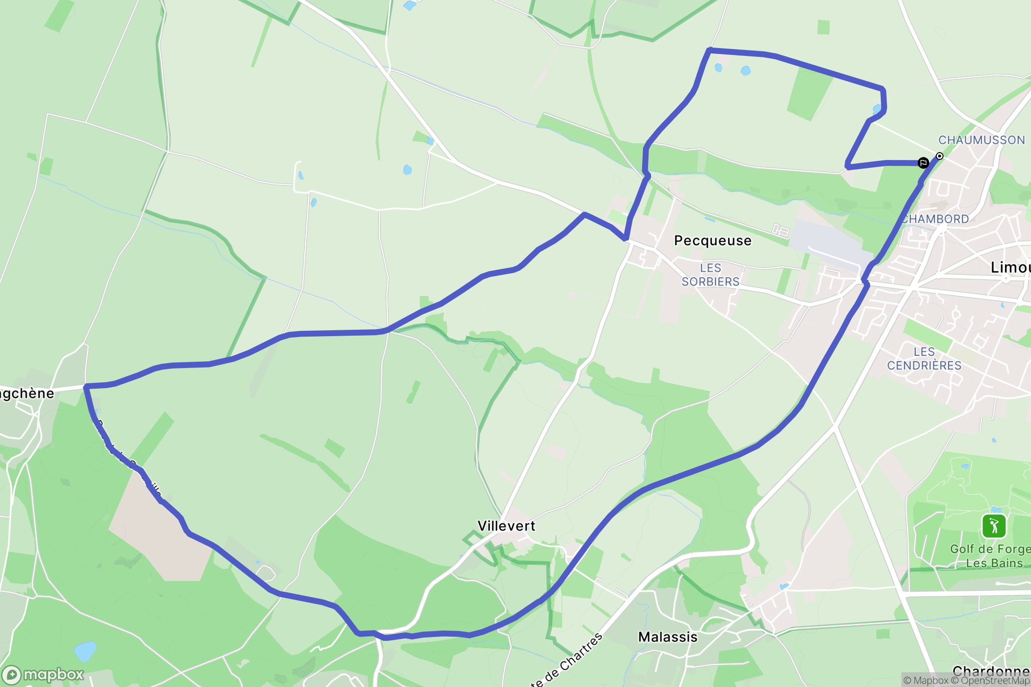 Limours : carte du parcours de randonnée - France
