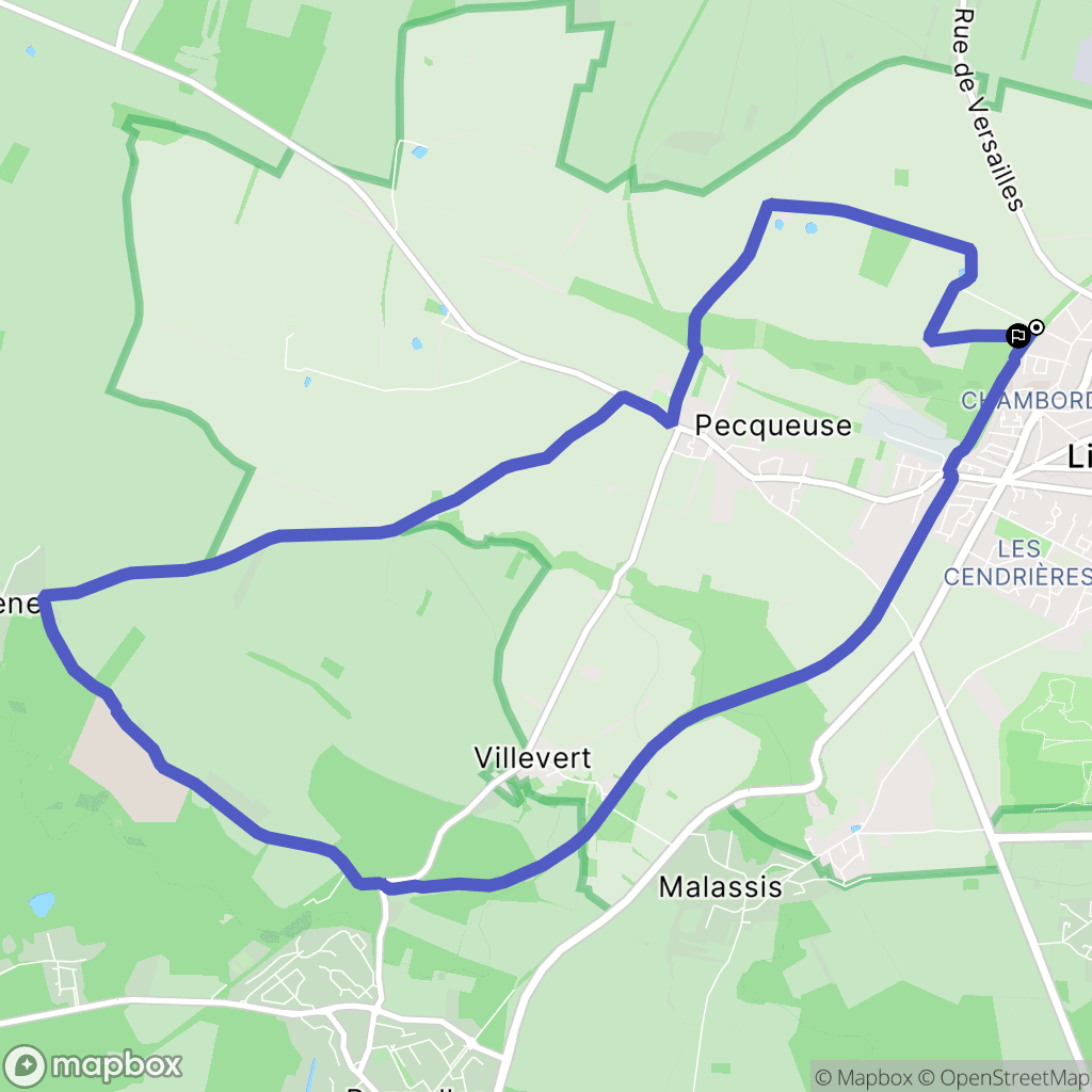 Limours : carte du parcours de randonnée - France