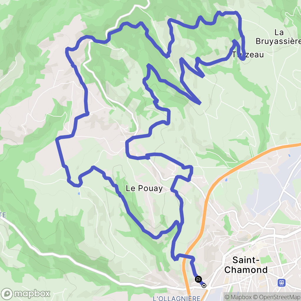 Saint-Chamond : carte du parcours de randonnée - France