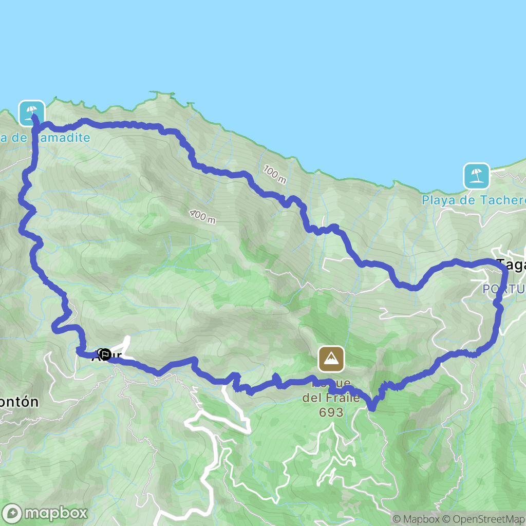 Santa Cruz de Tenerife : carte du parcours de randonnée - Spain