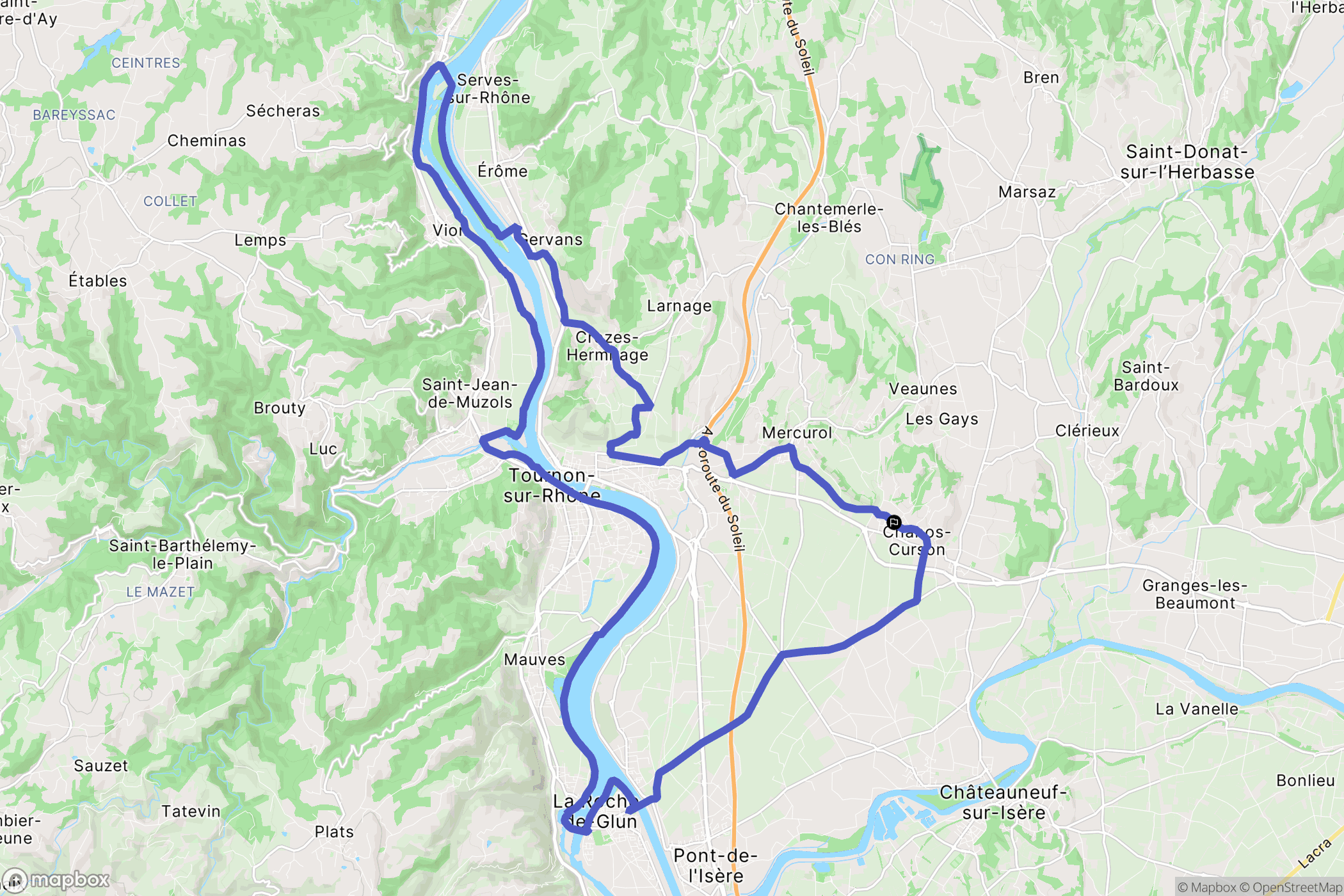 Chanos-Curson : carte du parcours de randonnée - France