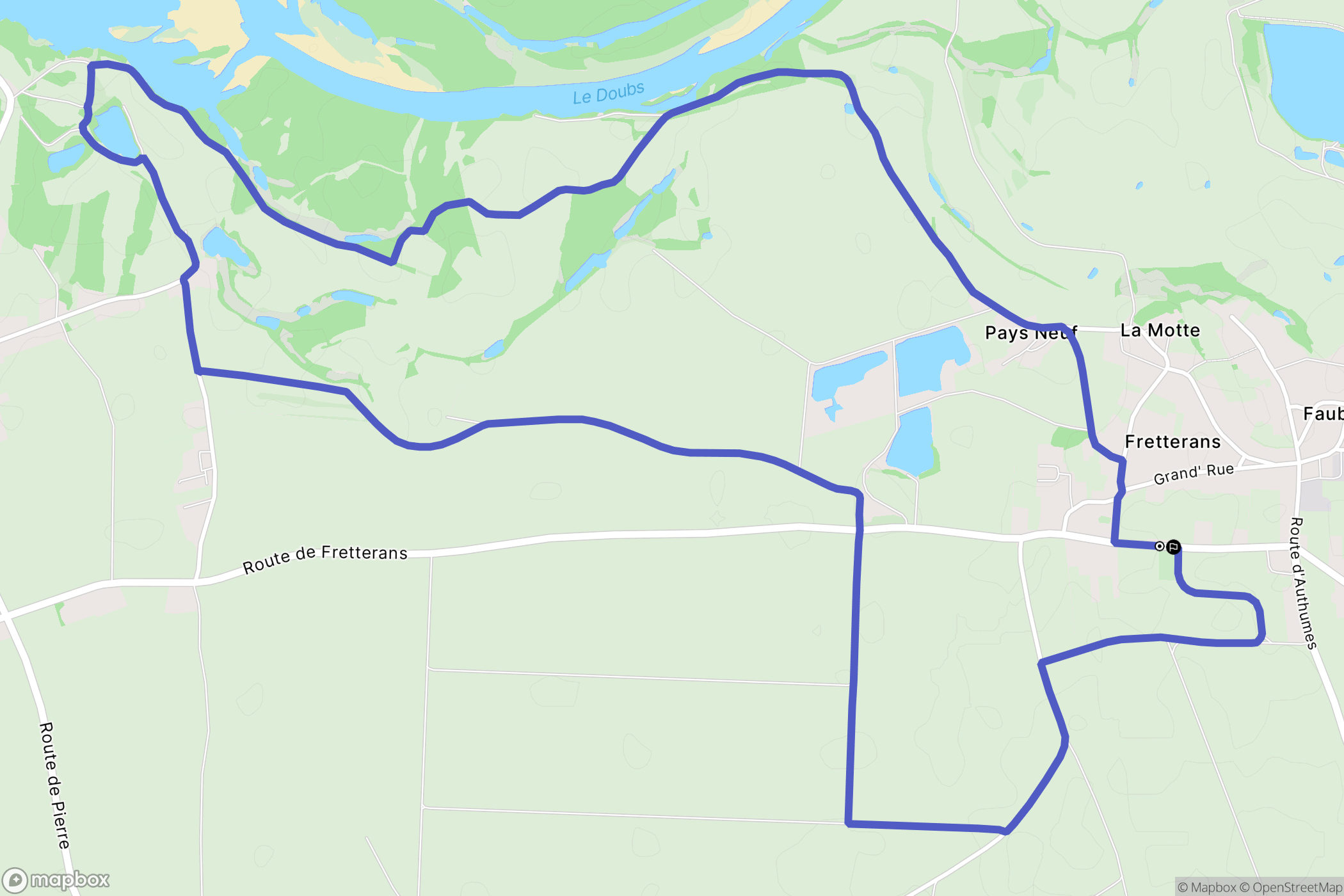 Fretterans : carte du parcours de randonnée - France