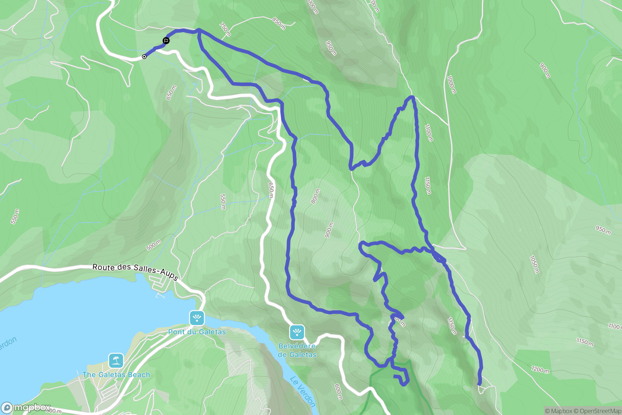 Moustiers-Sainte-Marie : carte du parcours de randonnée - France