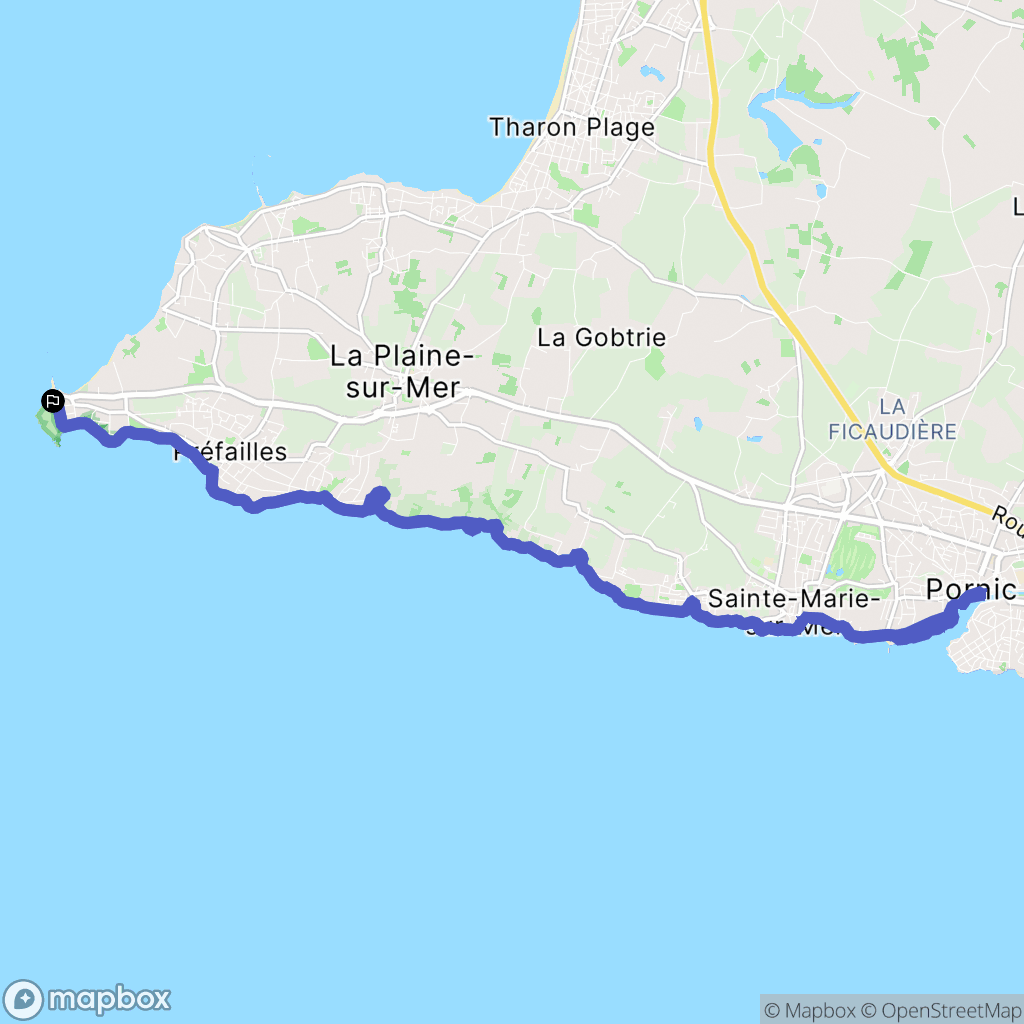 Préfailles : carte du parcours de randonnée - France