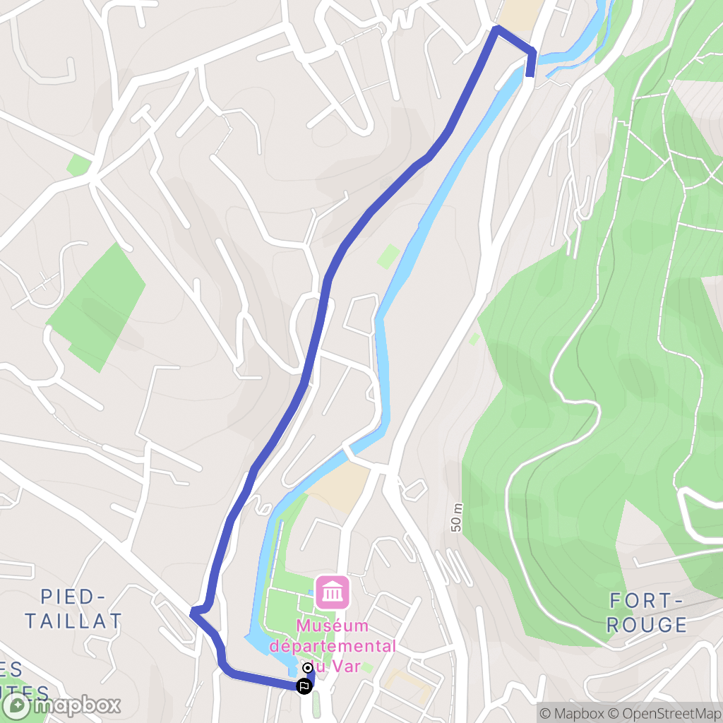 Toulon : carte du parcours de randonnée - France