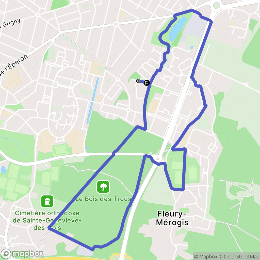 Fleury-Mérogis : carte du parcours de randonnée - France