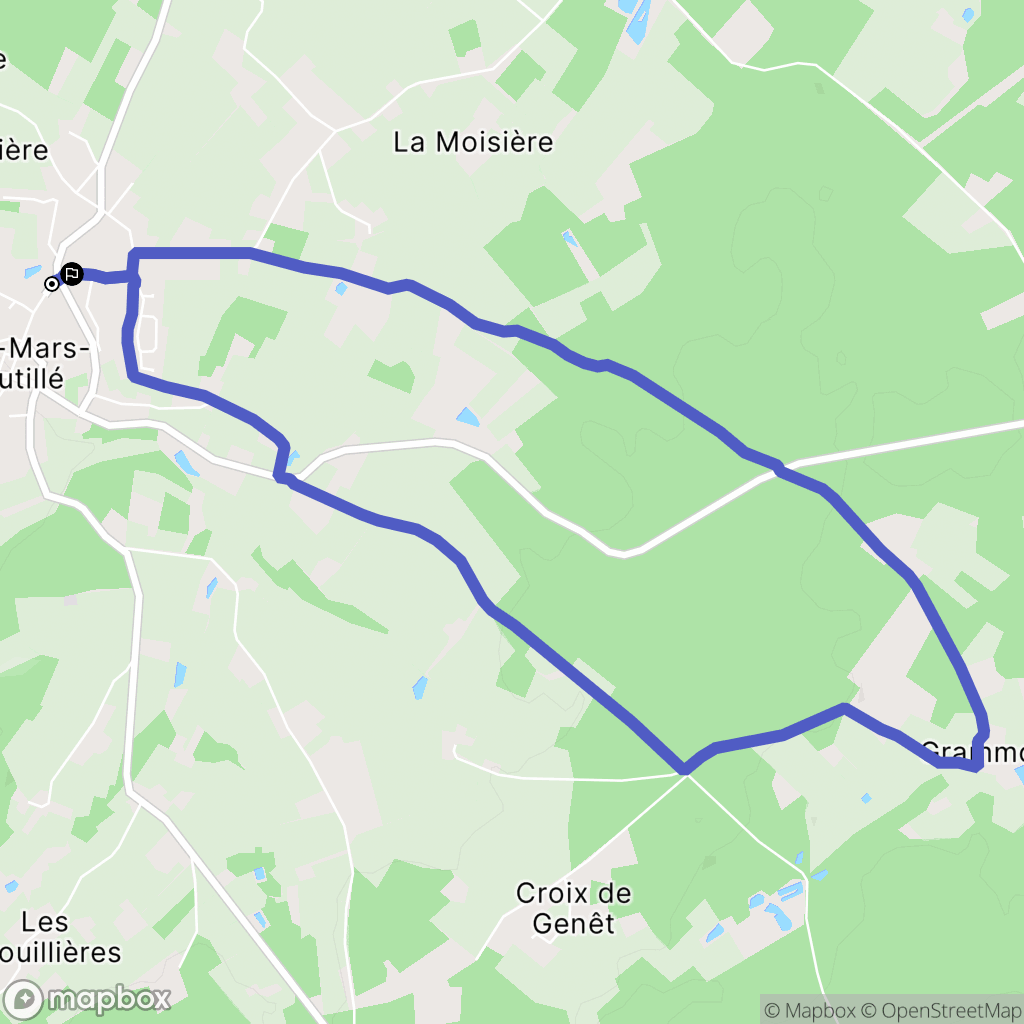 Saint-Mars-d'Outillé : carte du parcours de randonnée - France