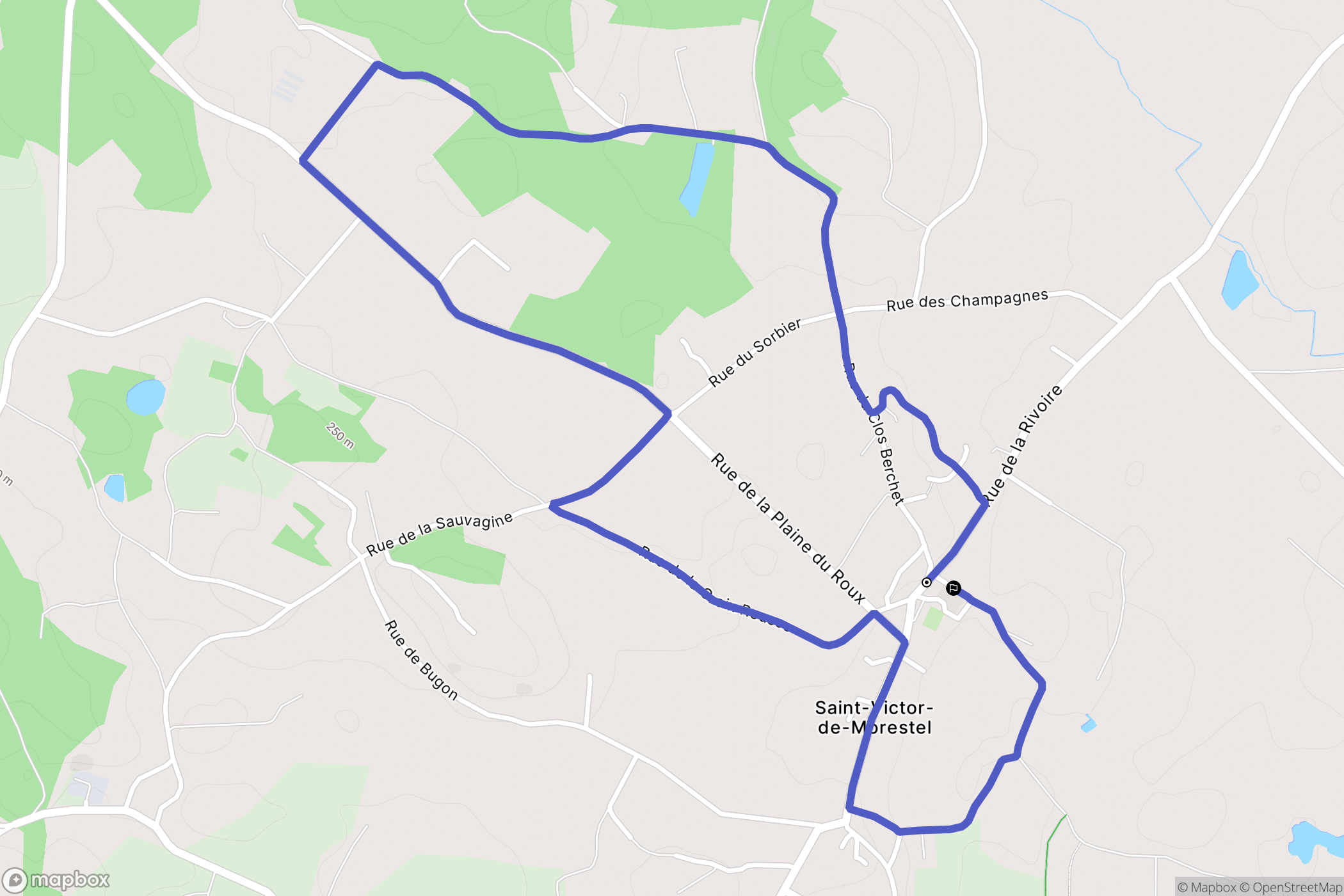 Saint-Victor-de-Morestel : carte du parcours de randonnée - France
