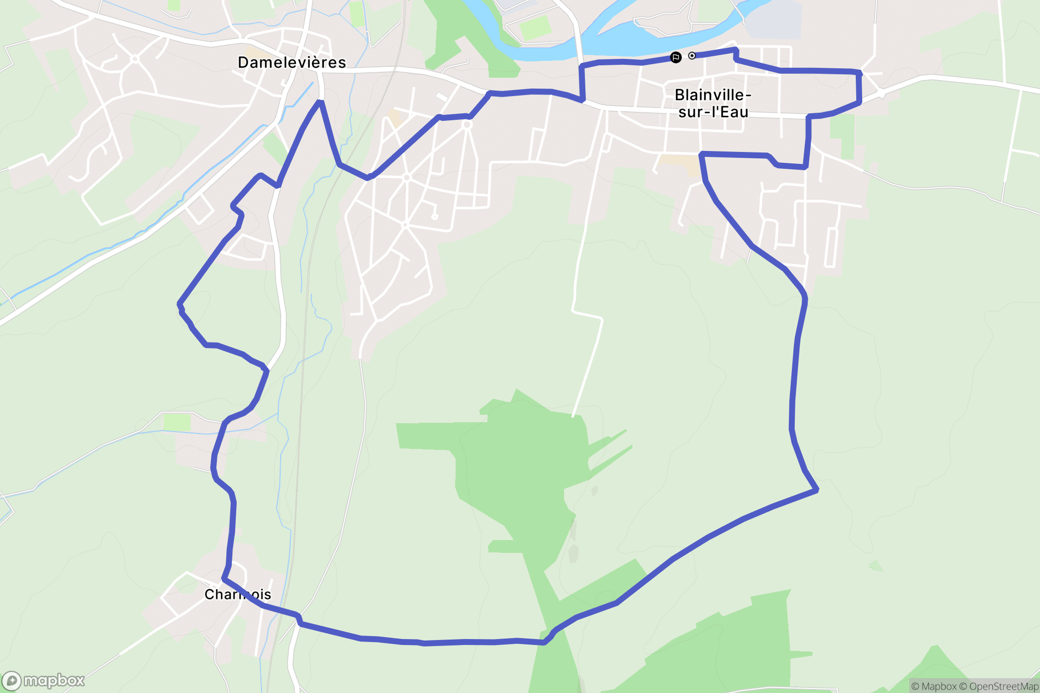 Blainville-sur-l'Eau : carte du parcours de randonnée - France
