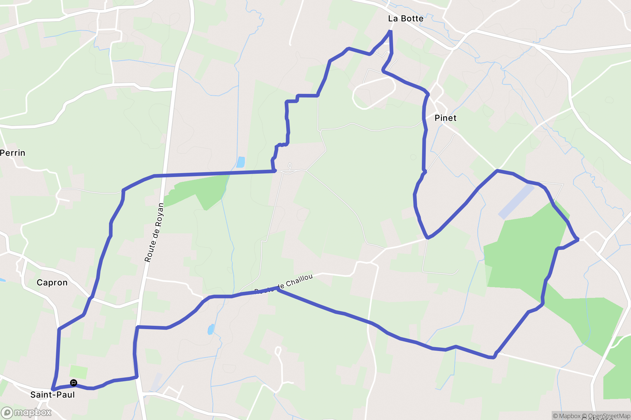 Saint-Paul : carte du parcours de randonnée - France