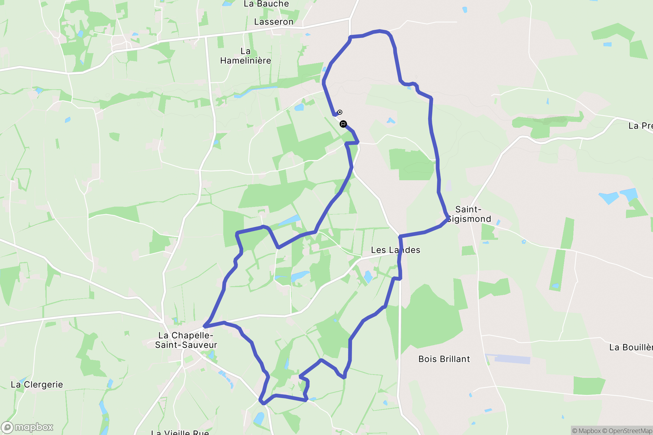 Saint-Sigismond : carte du parcours de randonnée - France
