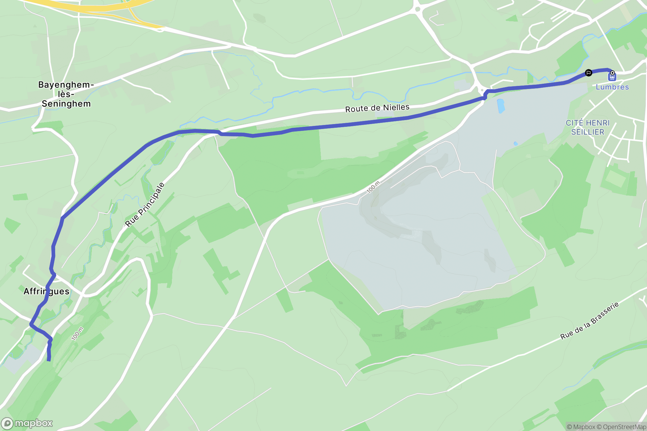 Lumbres : carte du parcours de randonnée - France