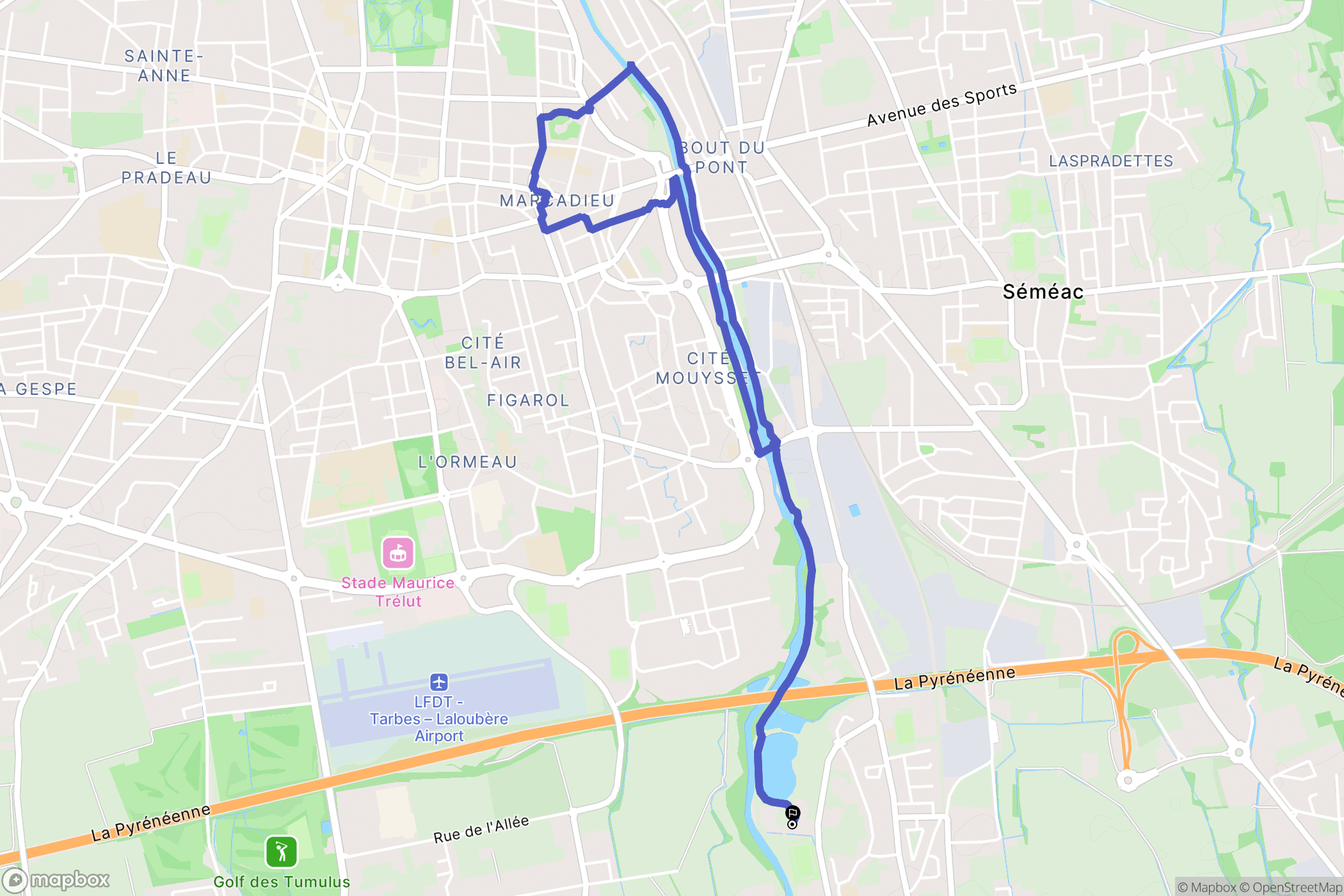 Soues : carte du parcours de randonnée - France