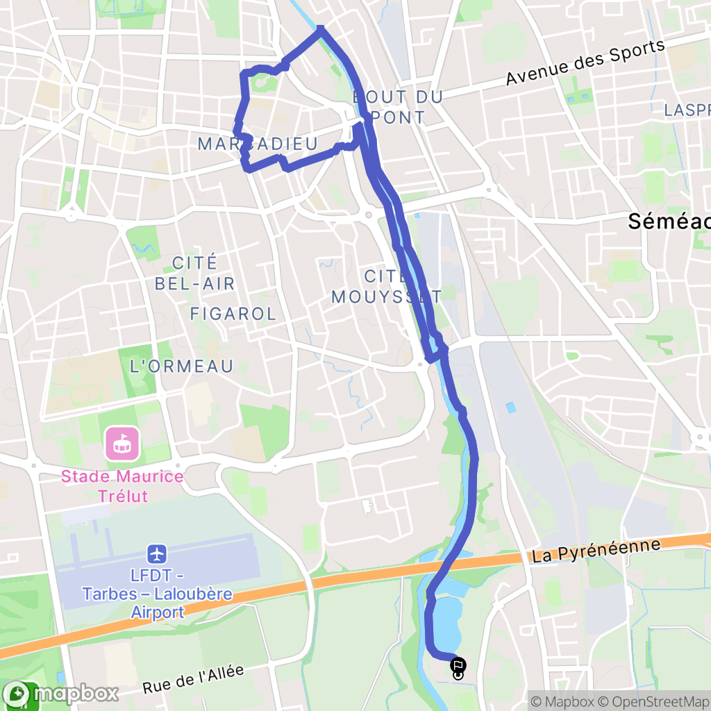Soues : carte du parcours de randonnée - France