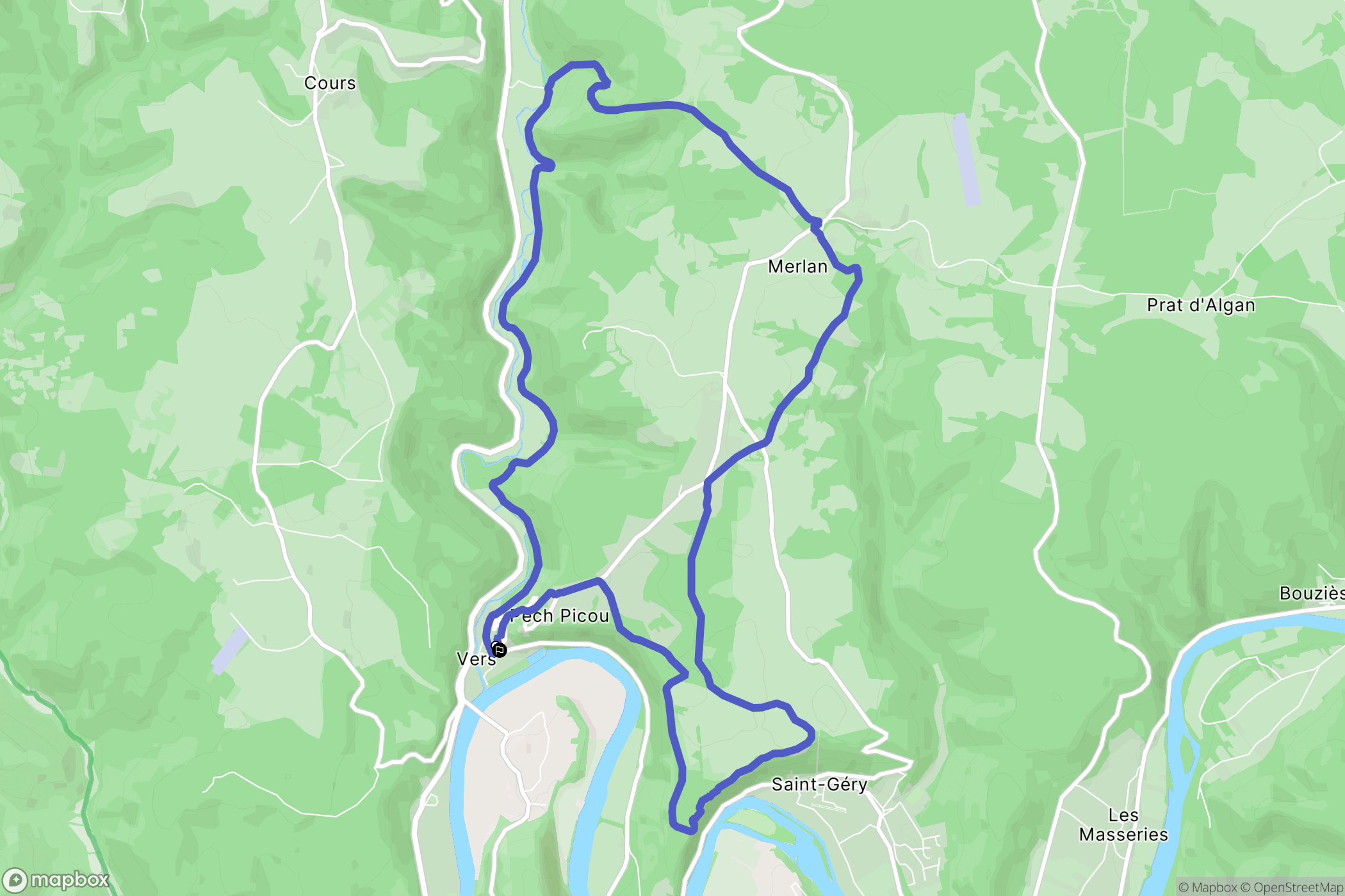 Saint Géry-Vers : carte du parcours de randonnée - France