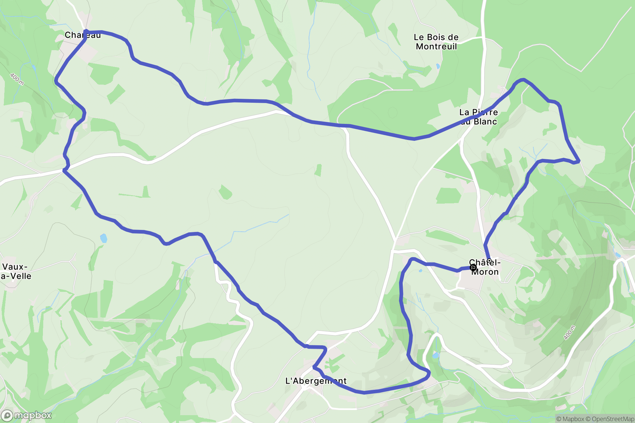 Châtel-Moron : carte du parcours de randonnée - France