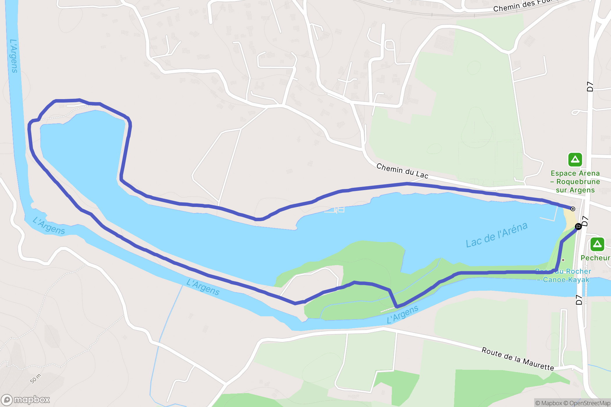 Roquebrune-sur-Argens : carte du parcours de randonnée - France