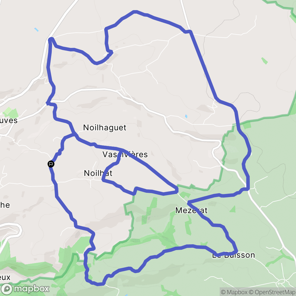 Tauves : carte du parcours de randonnée - France