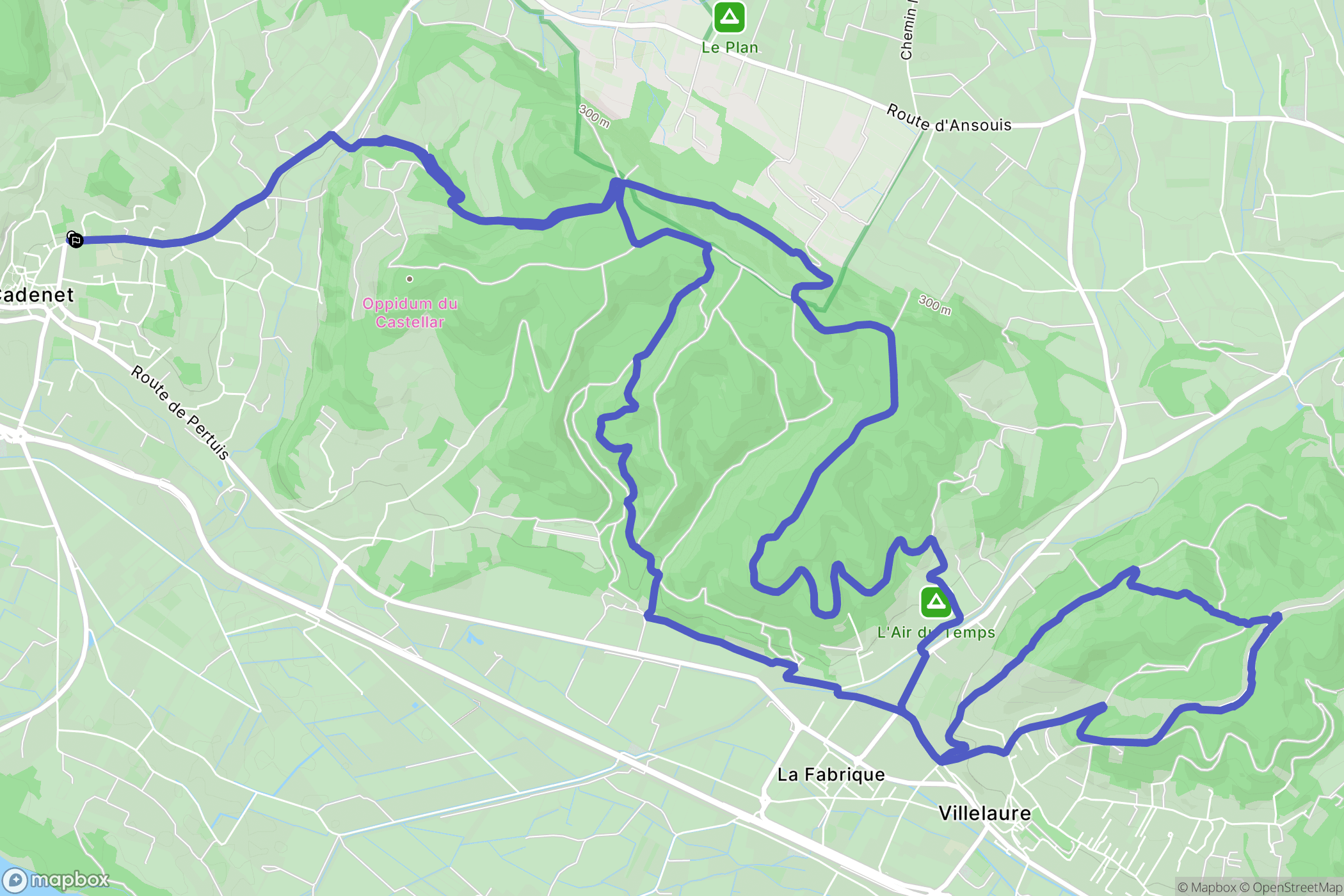 Cadenet : carte du parcours de randonnée - France