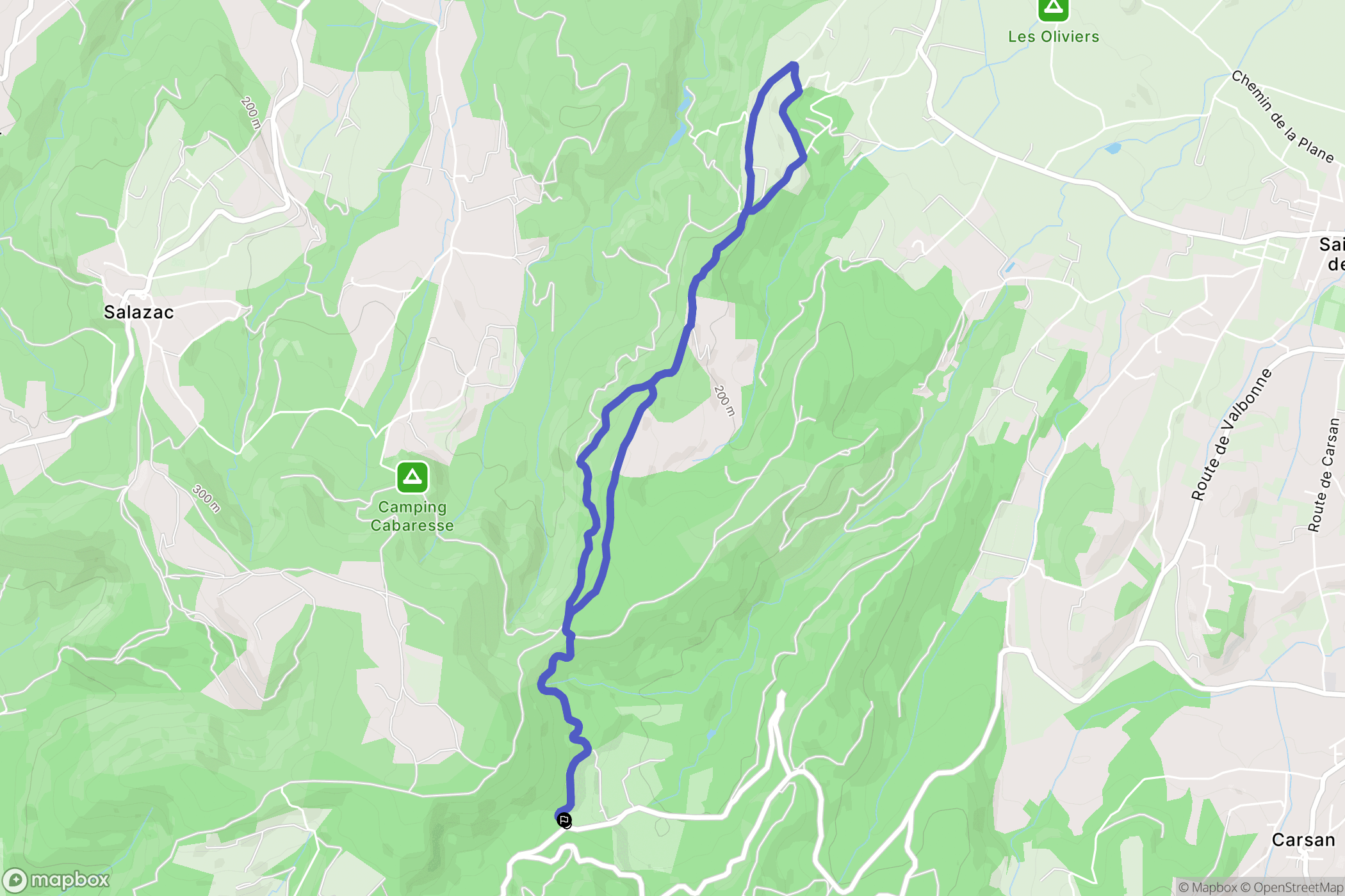 Saint-Laurent-de-Carnols : carte du parcours de randonnée - France