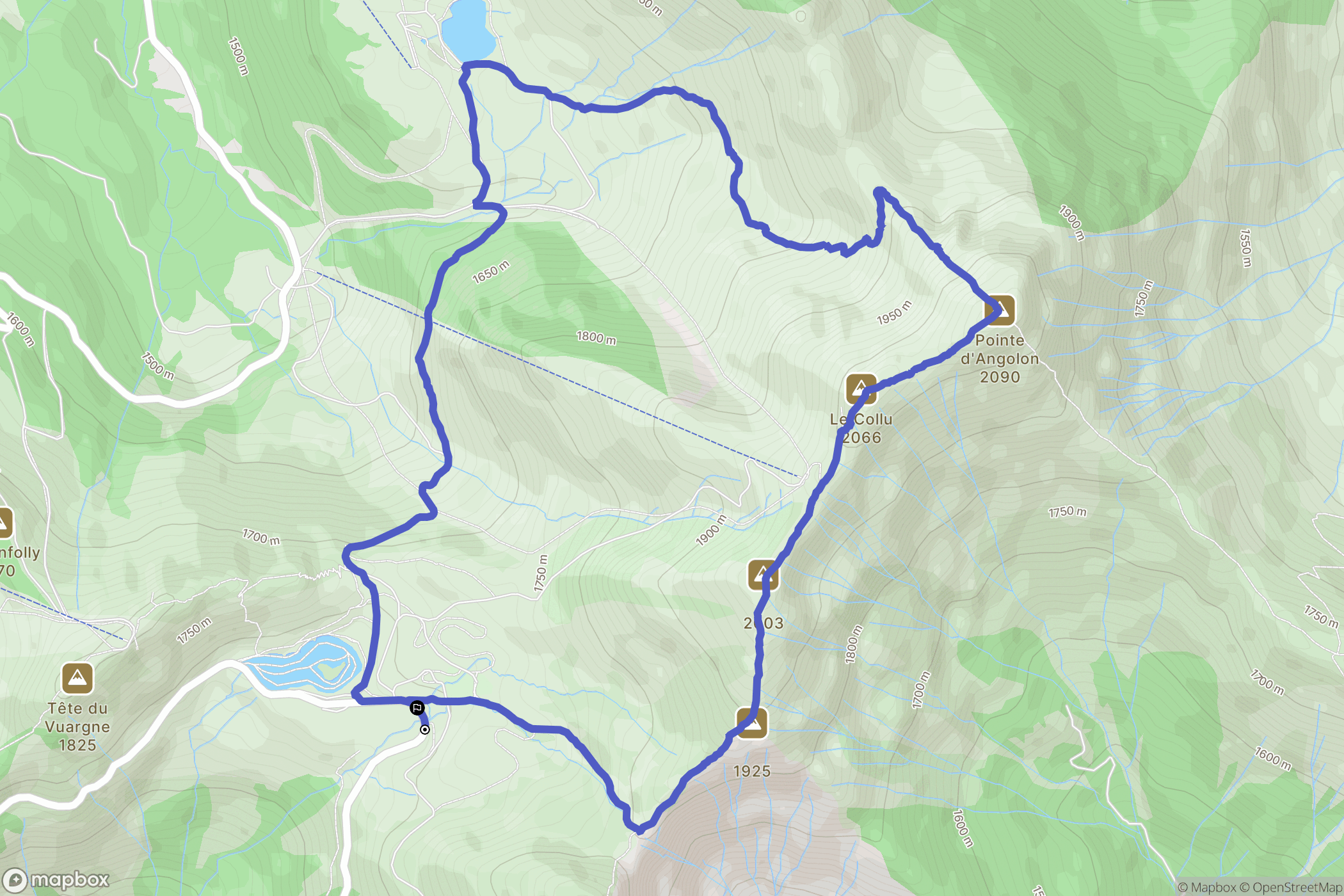 Verchaix : carte du parcours de randonnée - France