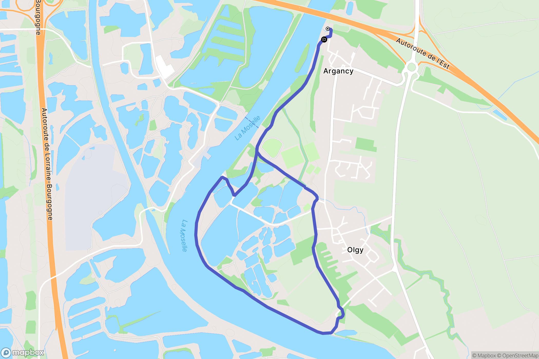 Argancy : carte du parcours de randonnée - France