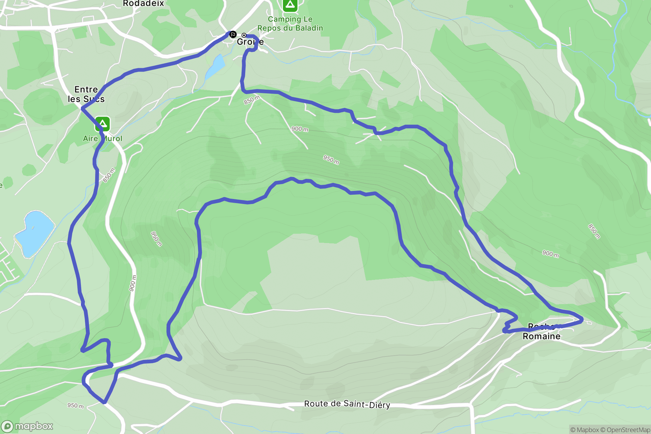 Murol : carte du parcours de randonnée - France
