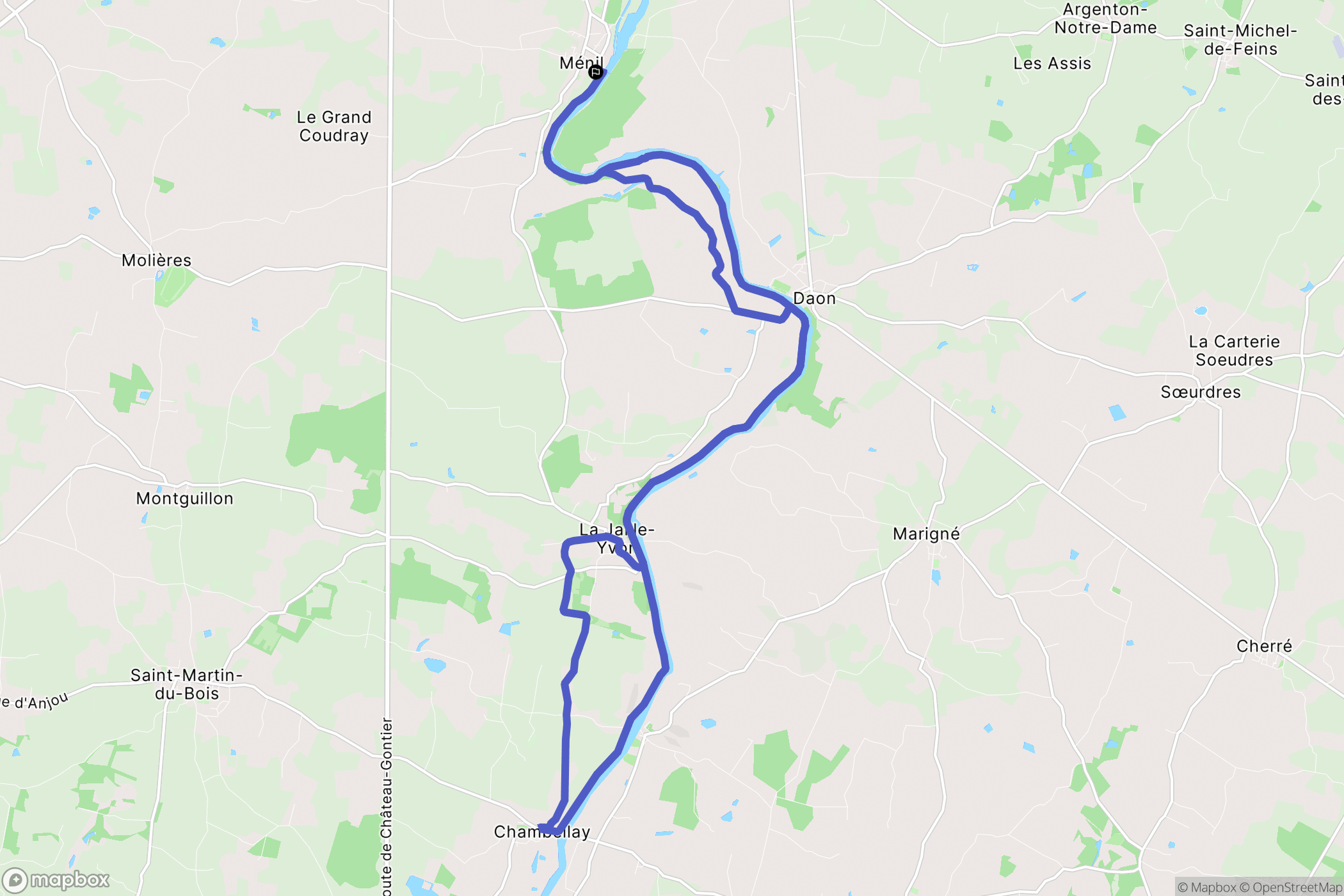 Ménil : carte du parcours de randonnée - France
