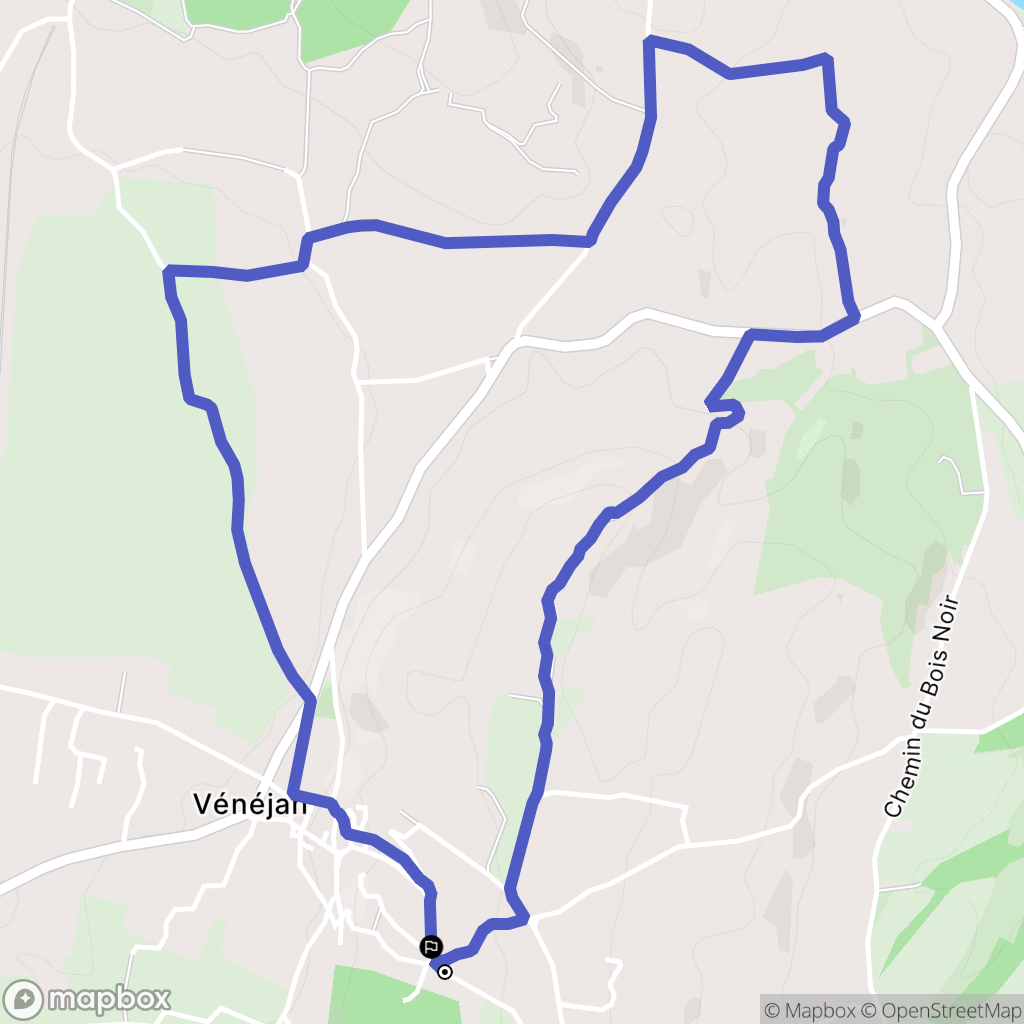 Vénéjan : carte du parcours de randonnée - France