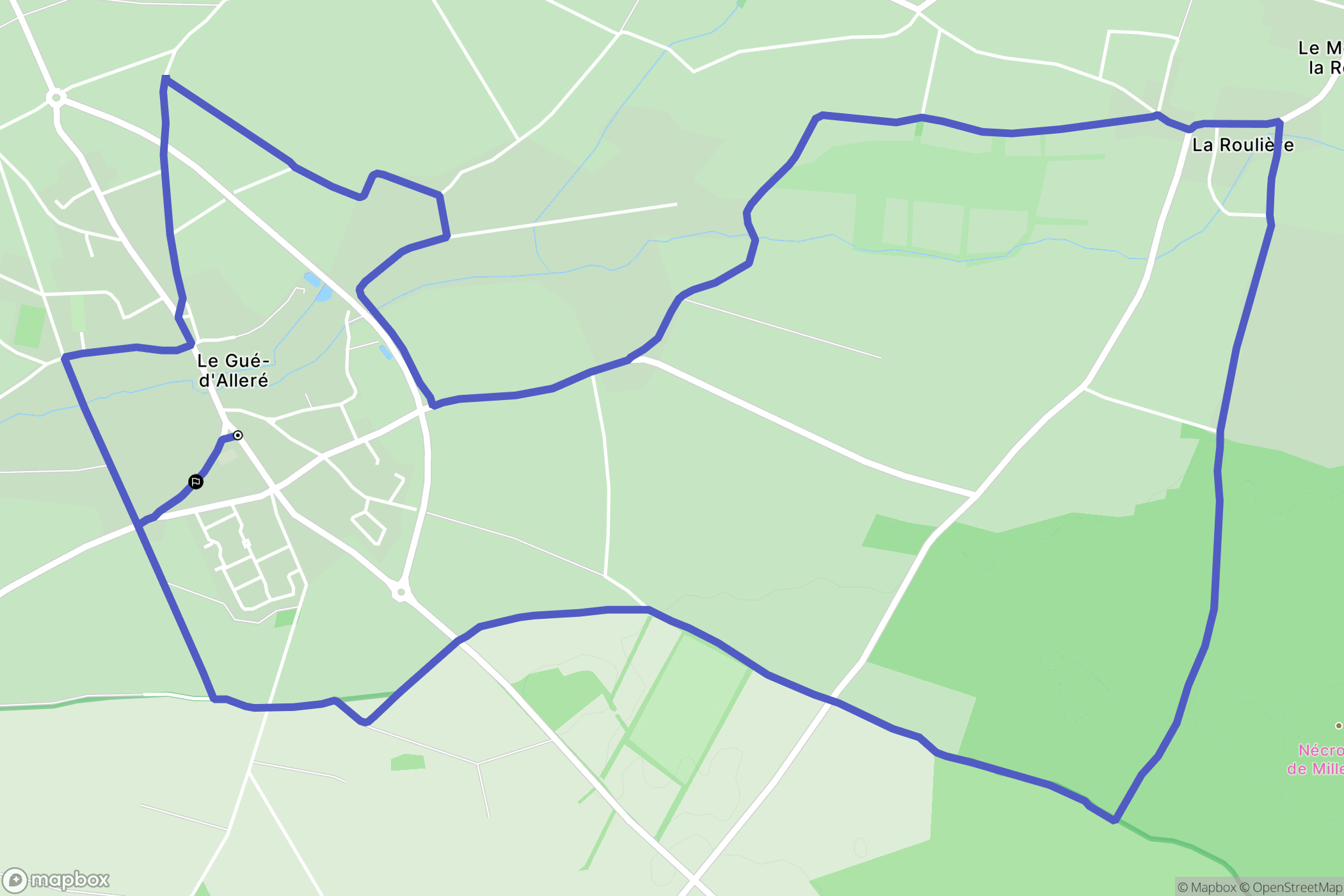 Le Gué-d'Alleré : carte du parcours de randonnée - France