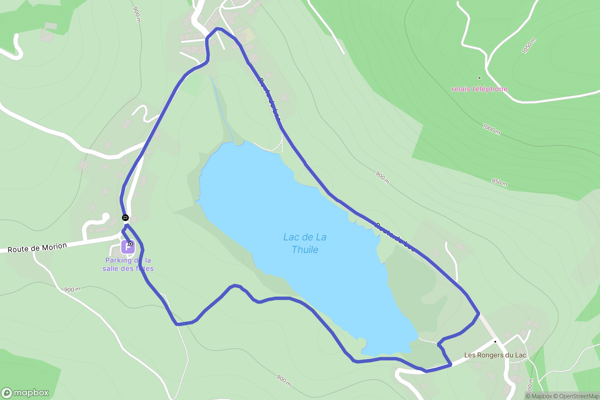 La Thuile : carte du parcours de randonnée - France
