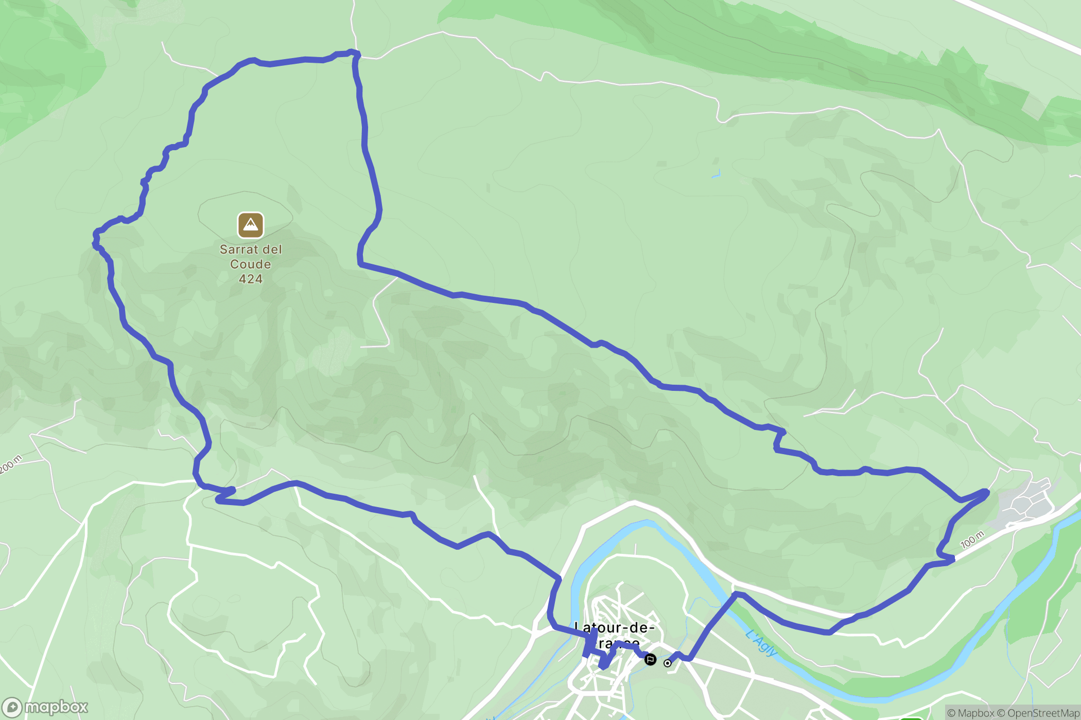 Latour-de-France : carte du parcours de randonnée - France