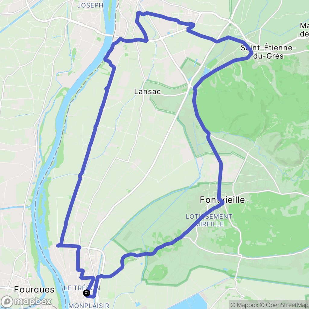 Arles : carte du parcours de randonnée - France