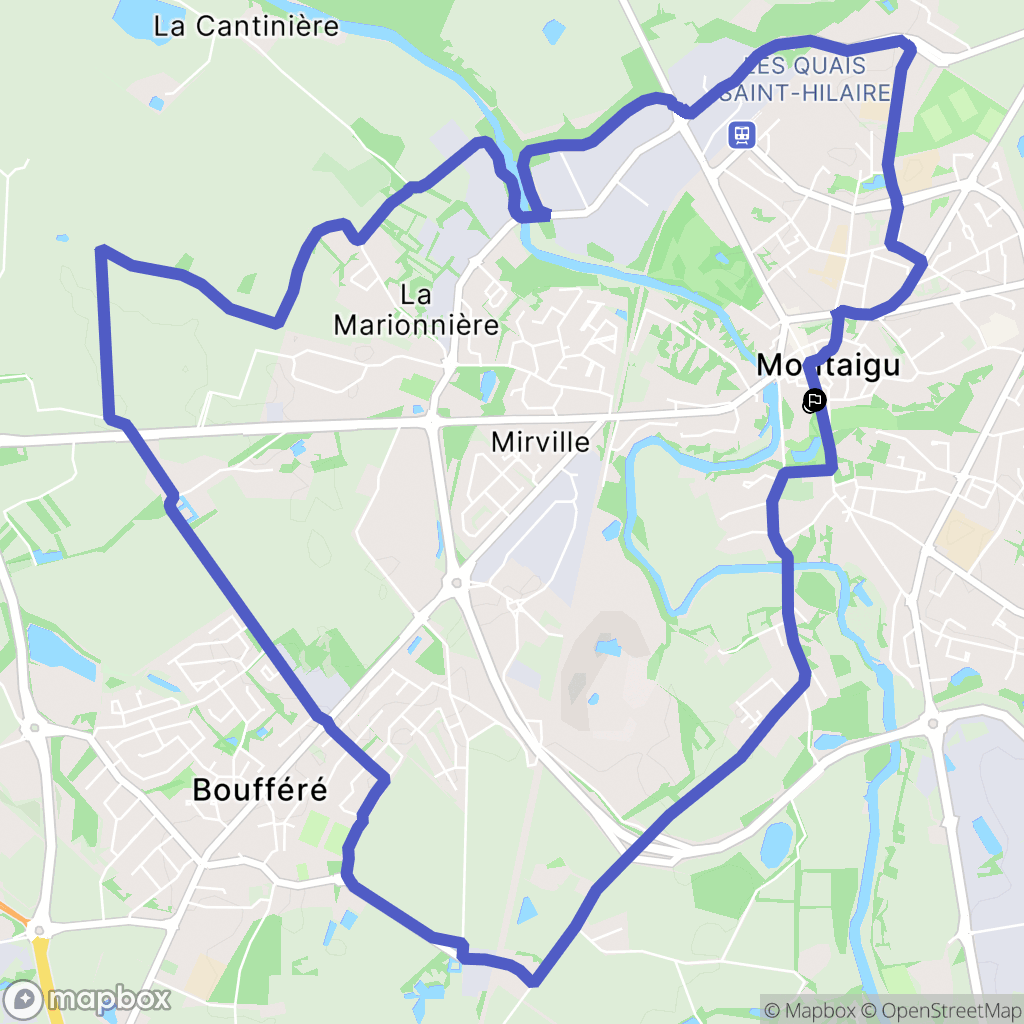 Montaigu-Vendée : carte du parcours de randonnée - France