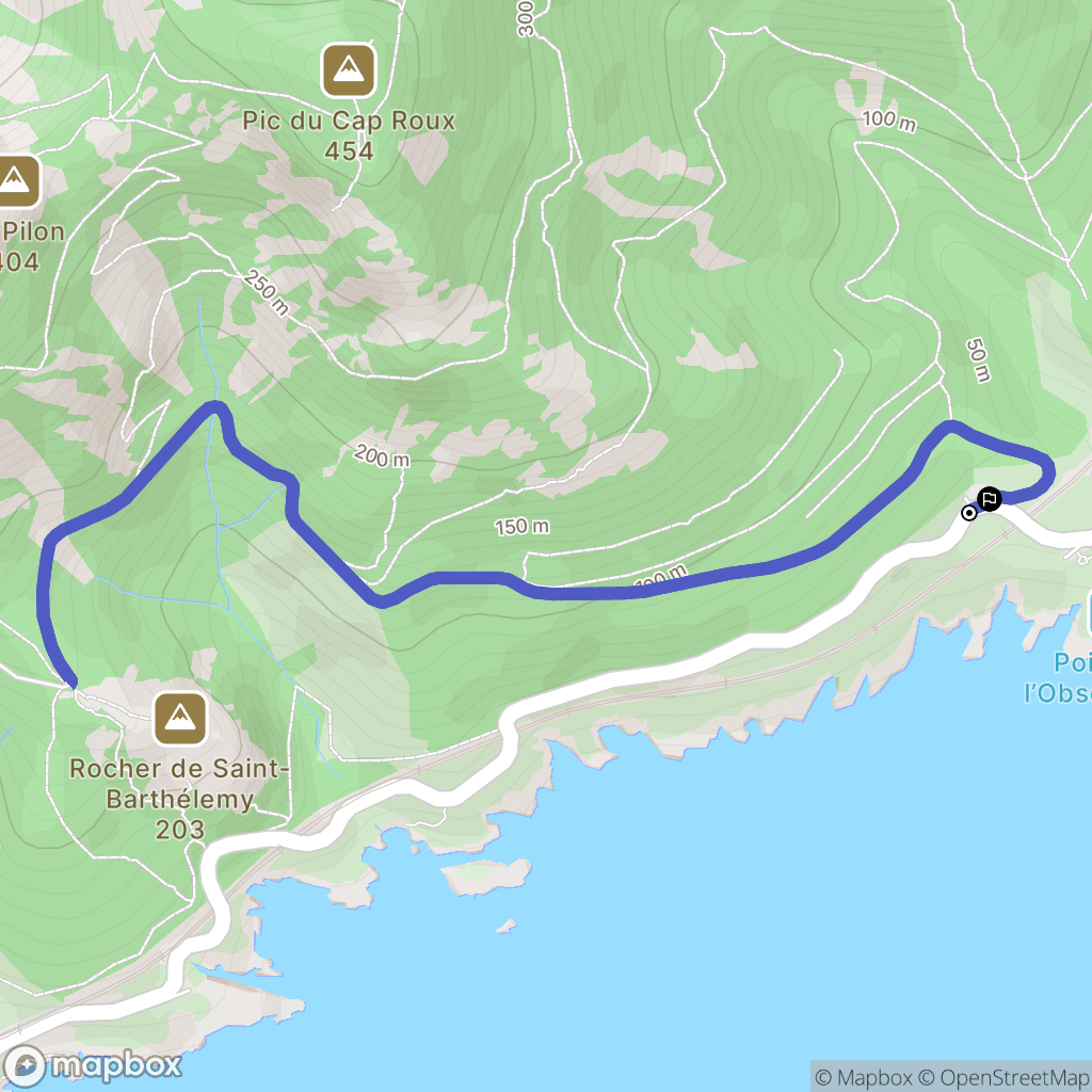 Saint-Raphaël : carte du parcours de randonnée - France